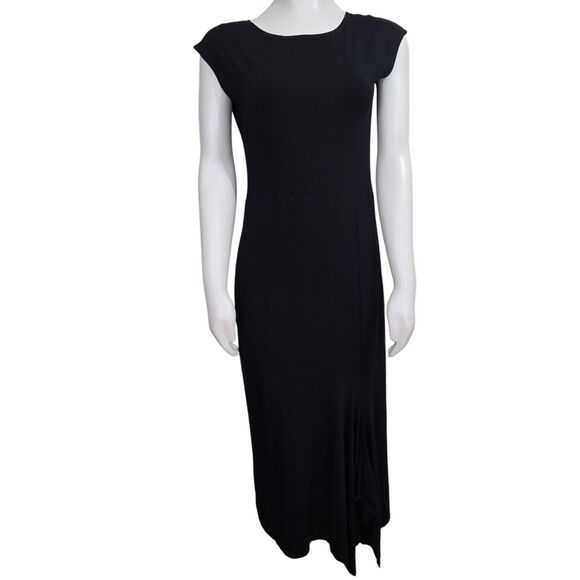 Luna Luz Dress Womens Sz M Black Jersey Lagenlook Whimseygoth Asymmetric Midi - Picture 1 of 9